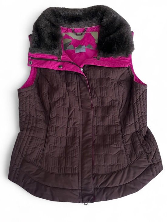 Nike Jackets & Blazers - NIKE Quilted Athletic Jacket Vest SIZE S (4-6) WOMENS Full Zip Faux Fur Nylon
